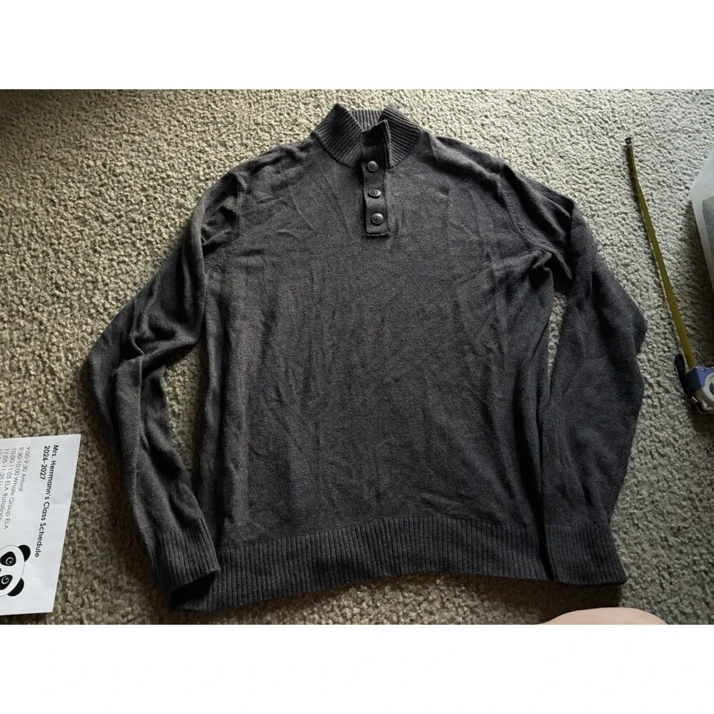Dark Gray Sweater Banana Republic Button Collar